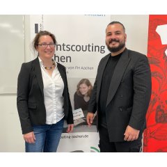 Immer auf Talentsuche: Vera Richert (FH) und Gürkan Özkan (RWTH)