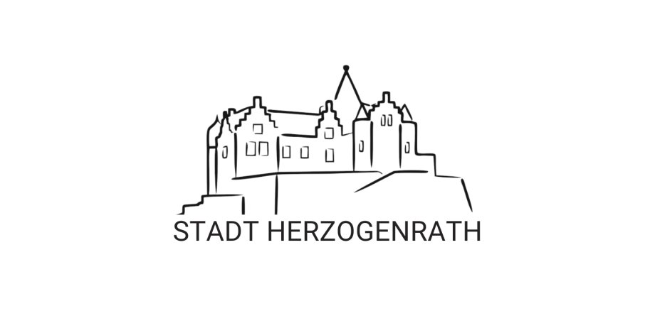 Umrisse der Burg Rode als Logo der Herzogenrather Stadtverwaltung