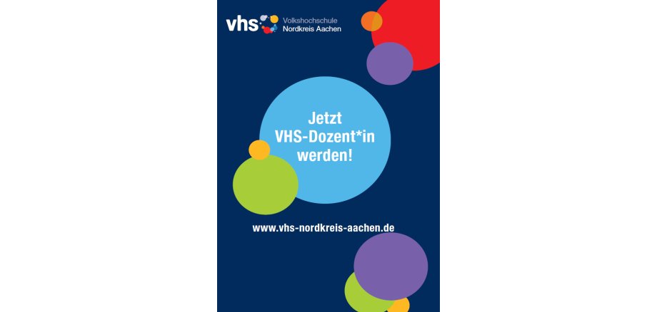 Plakat VHS Nordkreis Aachen Dozentensuche