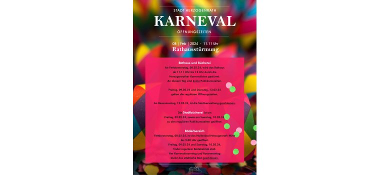 Karneval Öffnungszeiten Stadt Herzogenrath