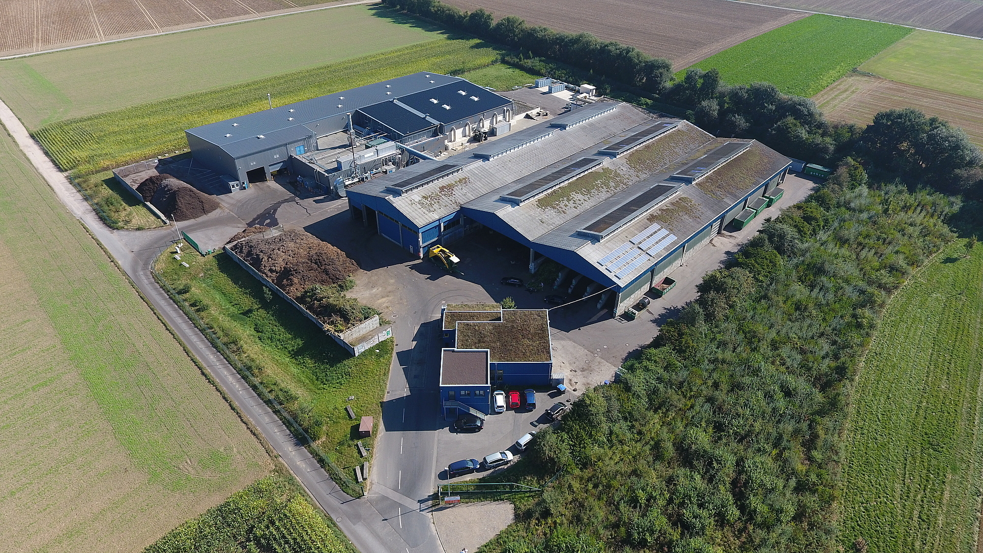 Biovergärungsanlage der AWA in Würselen aus der Luft betrachtet