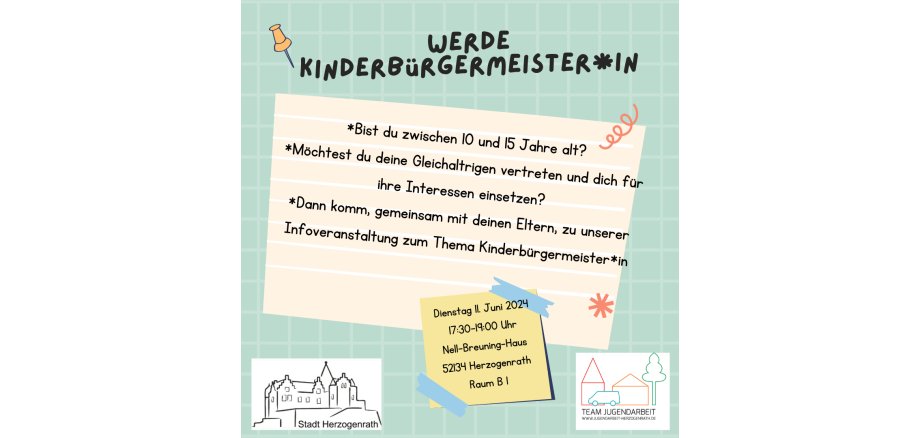 Werbeflyer Kinderbürgermeister