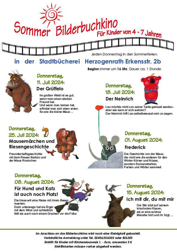 Programmplakat Kinosommer Stadtbücherei