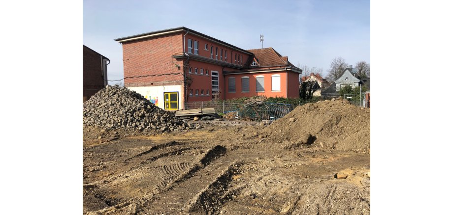 Baustelle an der Grundschule Alt-Merkstein