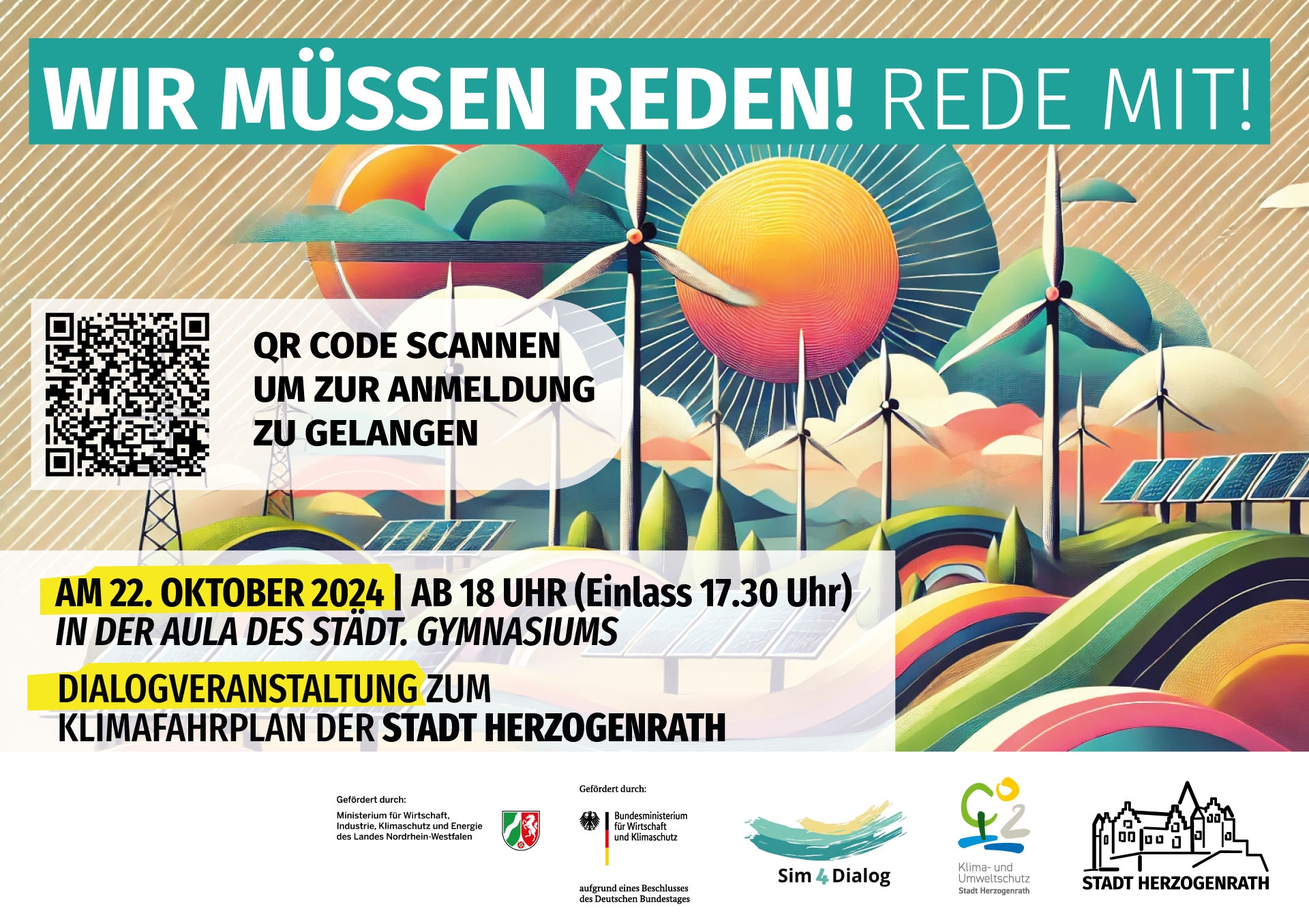 Flyer zur Dialogveranstaltung Klimafahrplan 22. Oktober 2024 Herzogenrath