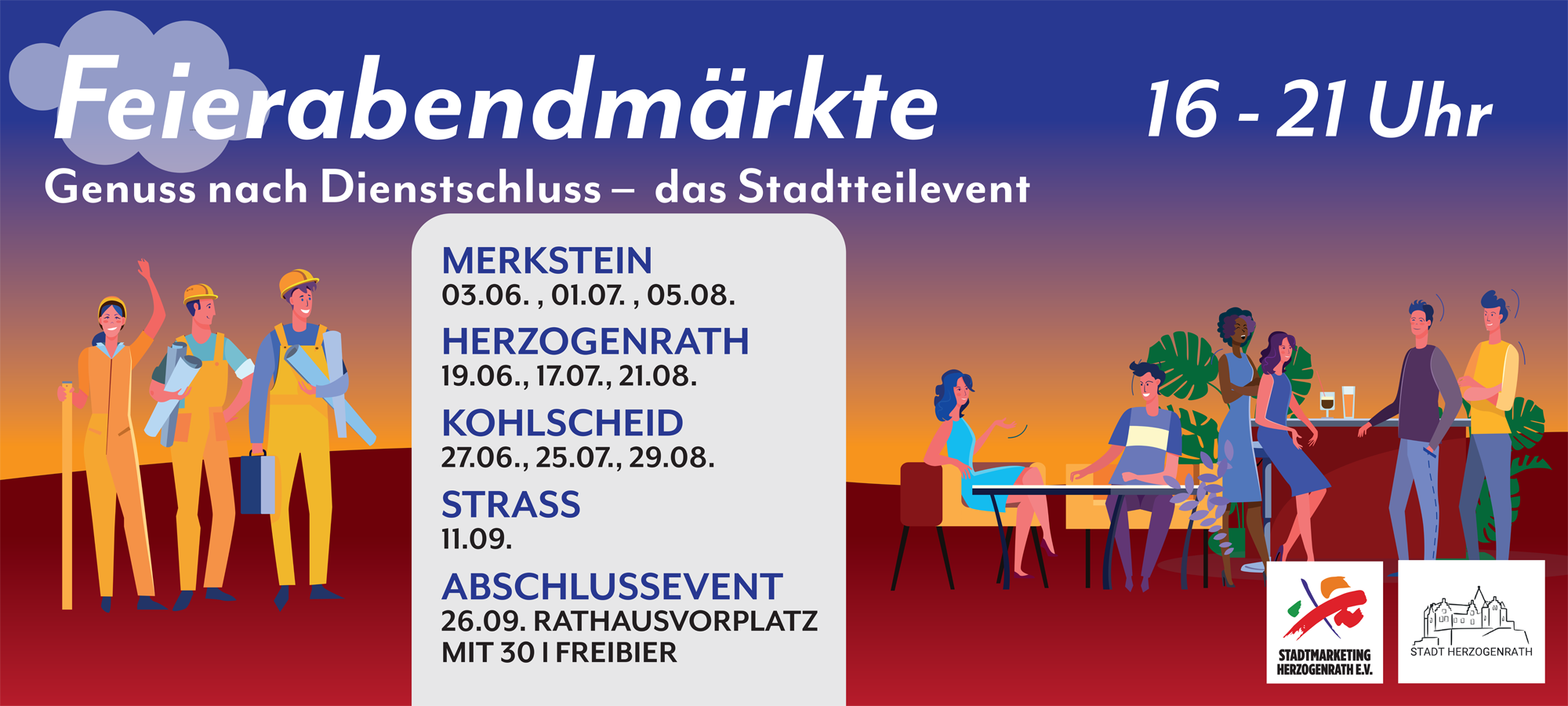 Hinweisplakate Feierabendmärkte 2024