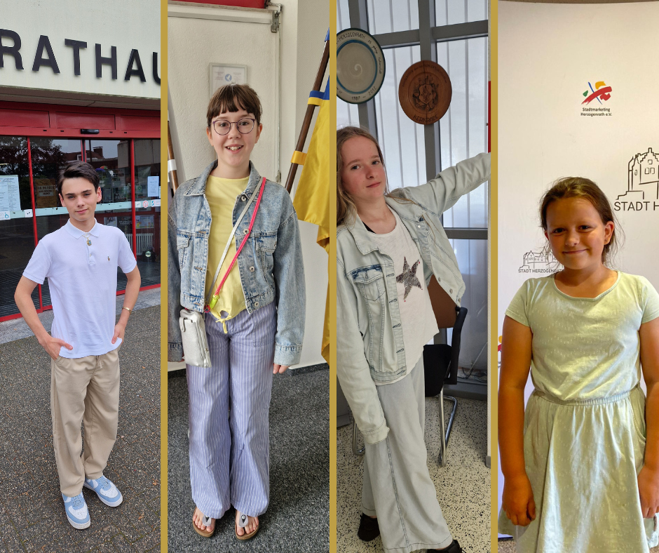 Julien Ringeloth, Lisa Dossing, Zoe Kißling und Martha Witte (vlnr.) stehen 2024 zur Wahl