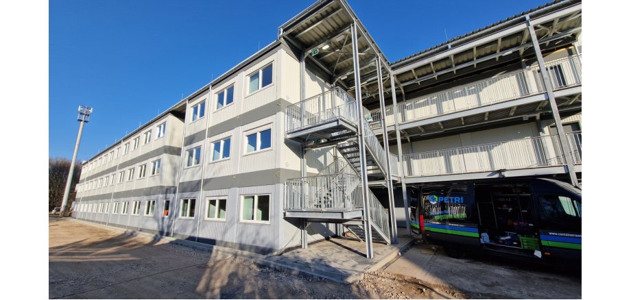 Außenansicht Flüchtlingsunterkunft Comeniusstraße