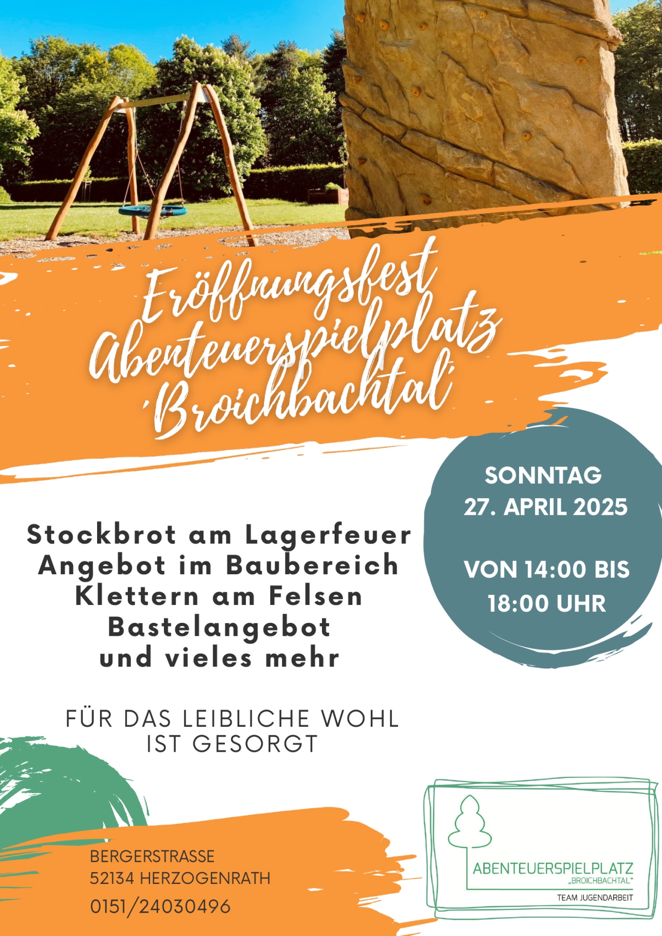 Flyer Eröffnungsfest Abenteuerspielplatz 2025
