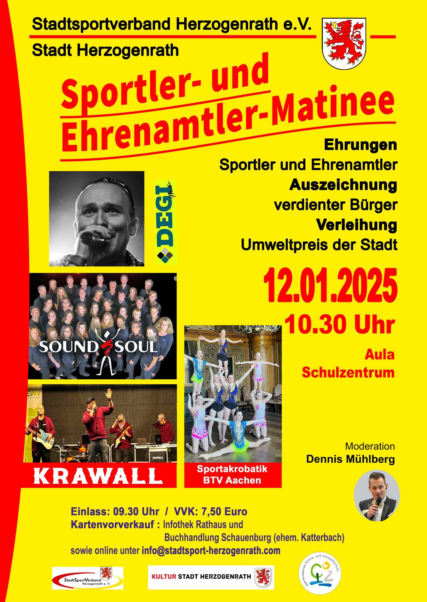 Plakat zur Sportler- und Ehrenamtler-Matinee 2025