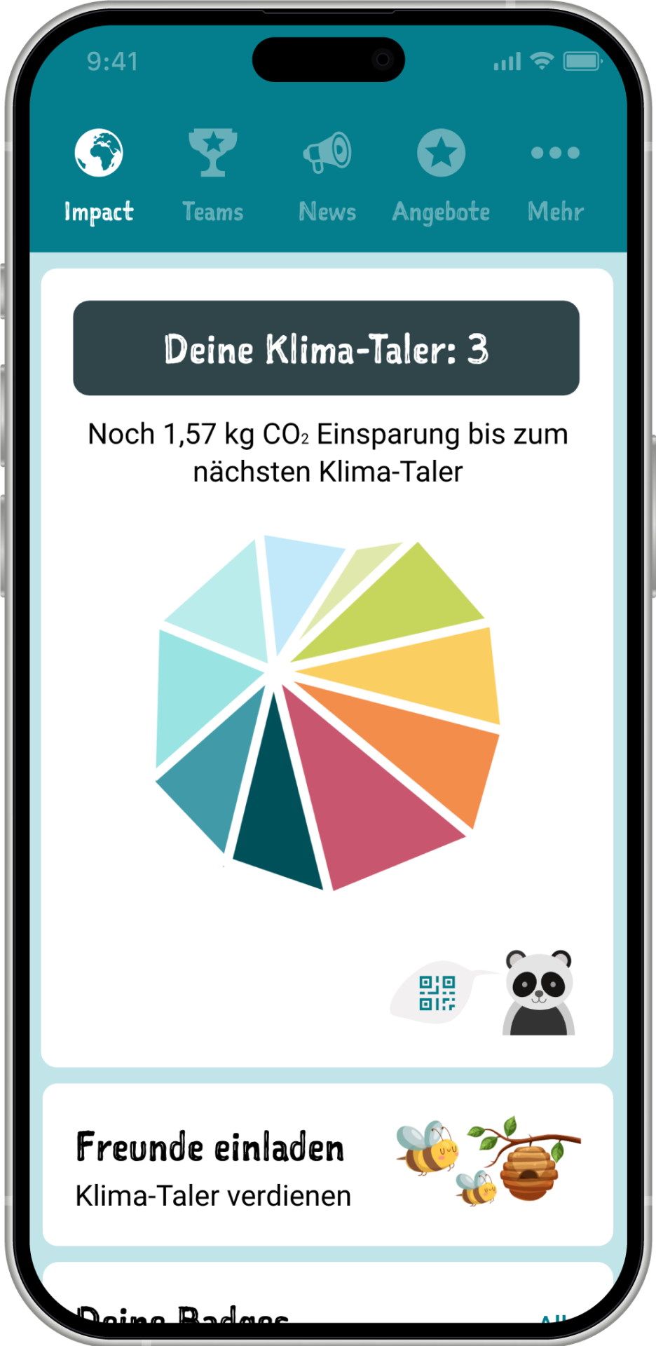 Homescreen Klimataler App