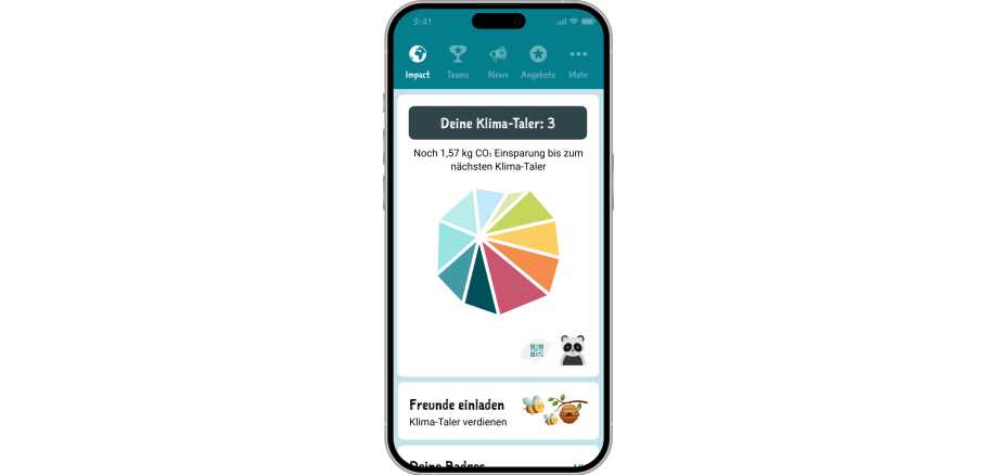 Homescreen Klimataler App
