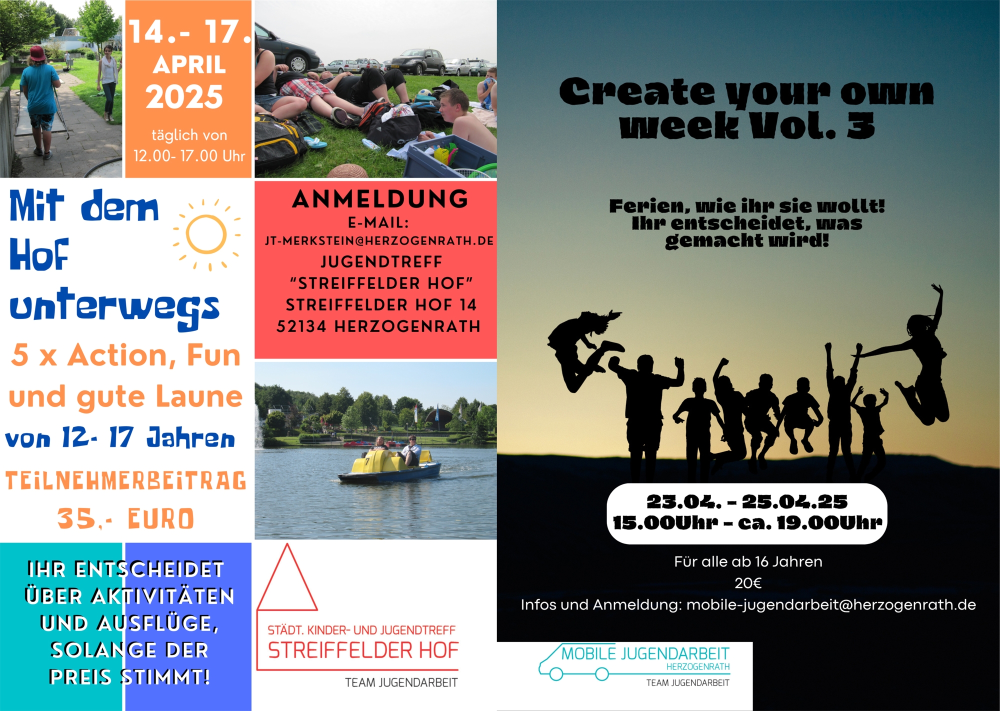 Plakate mit Hinweisen zu Osterferienprogrammen Jugendarbeit