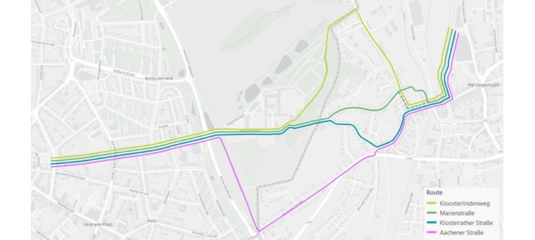 Tracéstudie fietsverbinding tussen Kerkrade Centrum en Herzogenrath