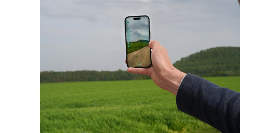 Projektion von Windenergieanlagen in der App