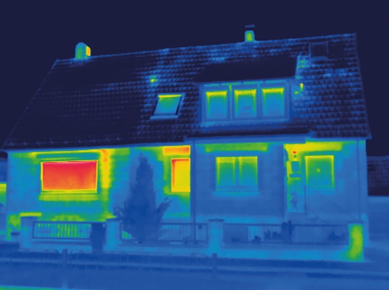 Thermografie-Aktion, Wärmebild eines Hauses
