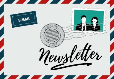 Briefumschlag mit Newsletter beschriftet