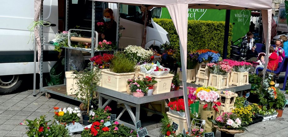 Wochenmarkt Blumenstand