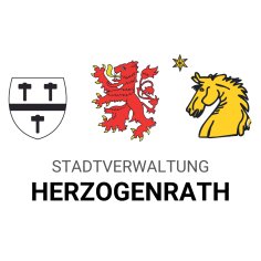 Stadtverwaltung Herzogenath mit drei Wappen Kohlscheid-Herzogenrath-Merkstein