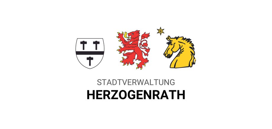 Stadtverwaltung Herzogenath mit drei Wappen Kohlscheid-Herzogenrath-Merkstein