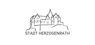 Burgsilhouette mit Schriftzug Stadt Herzogenath - Logo