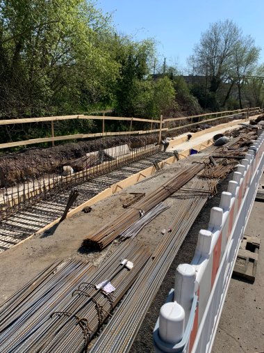 Gründung der Hochwasserschutzmauer, Foto: WVER