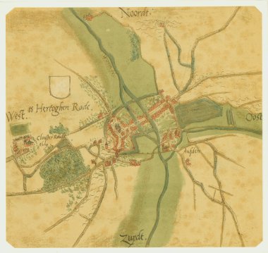 Herzogenrath 1560, Karte von Deventer, Quelle: RHCL, Regionaal Historisch Centrum Limburg