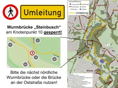 Umleitung Steinbusch wegen Brückenschaden