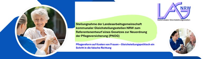 Pflegereform mit Bild, Pflegerin mit älteren zu Pflegenden