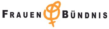 Frauenbündnis Logo Frauenbündnis Logo, Namen mit orangenem Frauensymbol