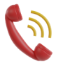 Telefonhörer in rot